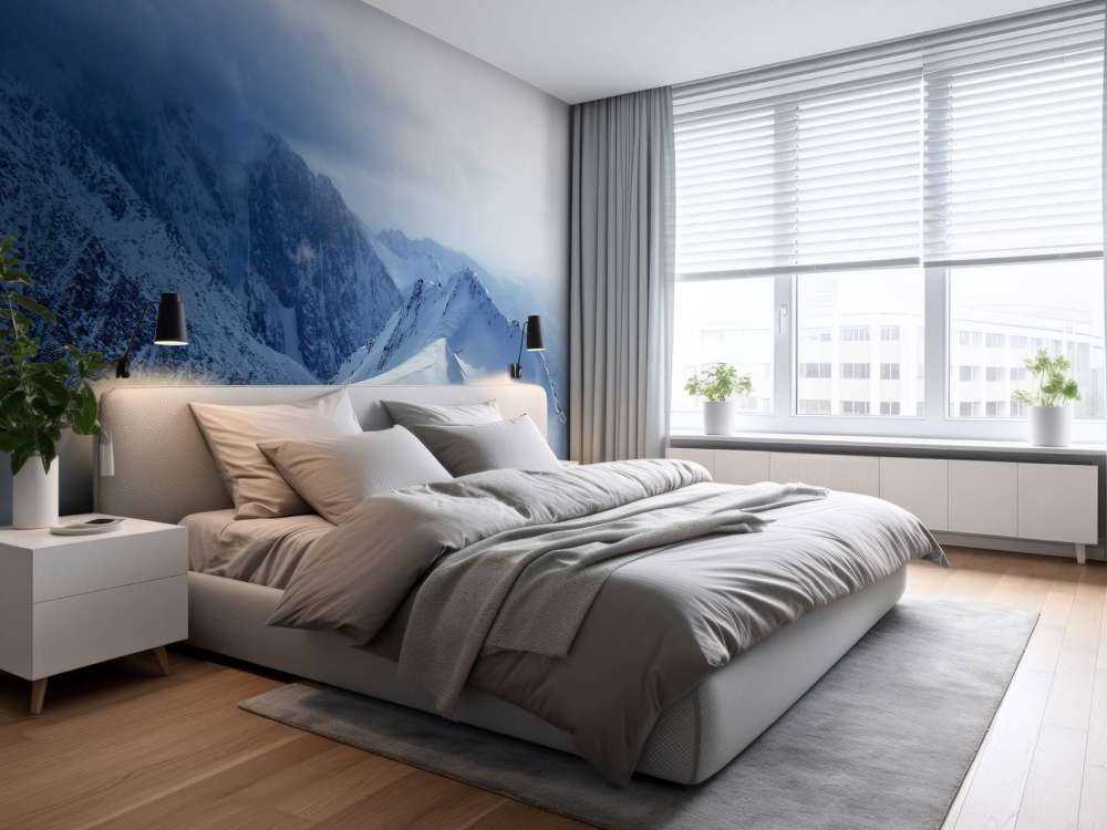 Landschap op een hoge ingesneeuwde berg