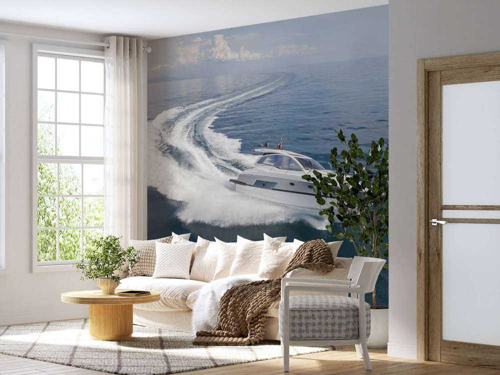 Luxe speedboot op zee