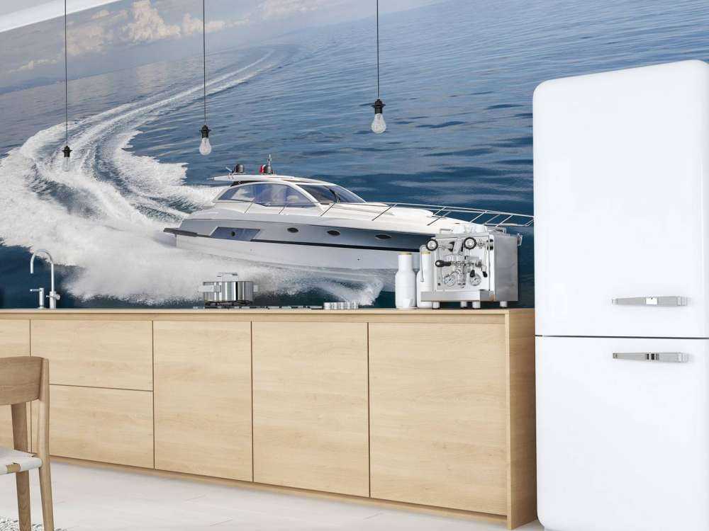 Luxe speedboot op zee