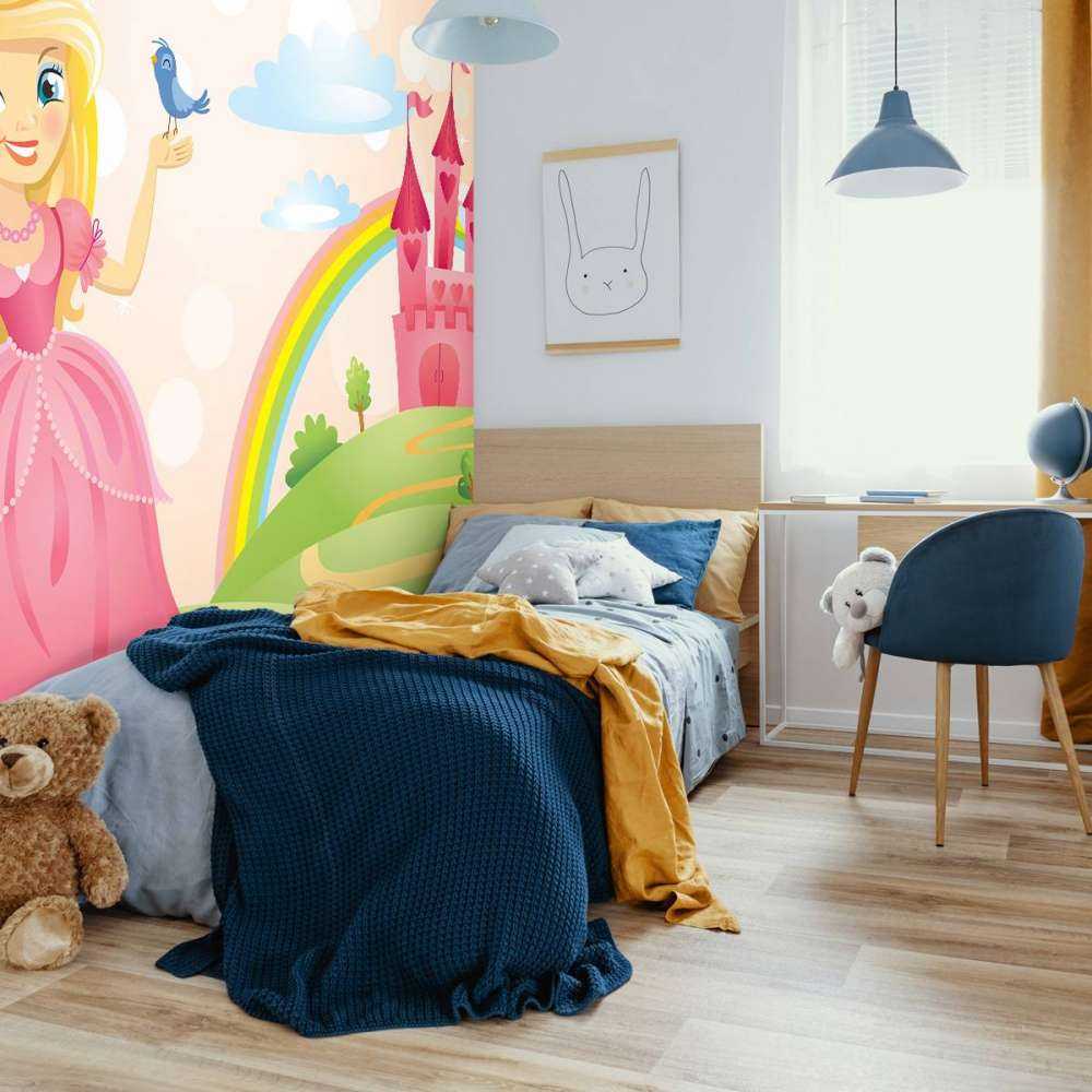 Prinses bij een sprookjeskasteel