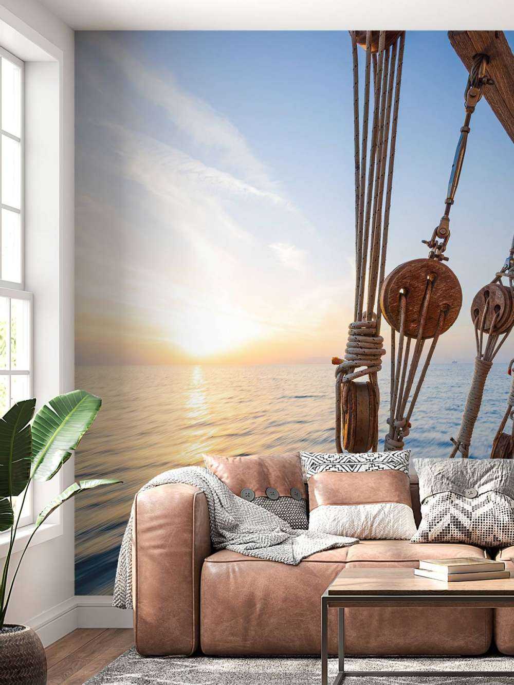 Zonsondergang zeilboot