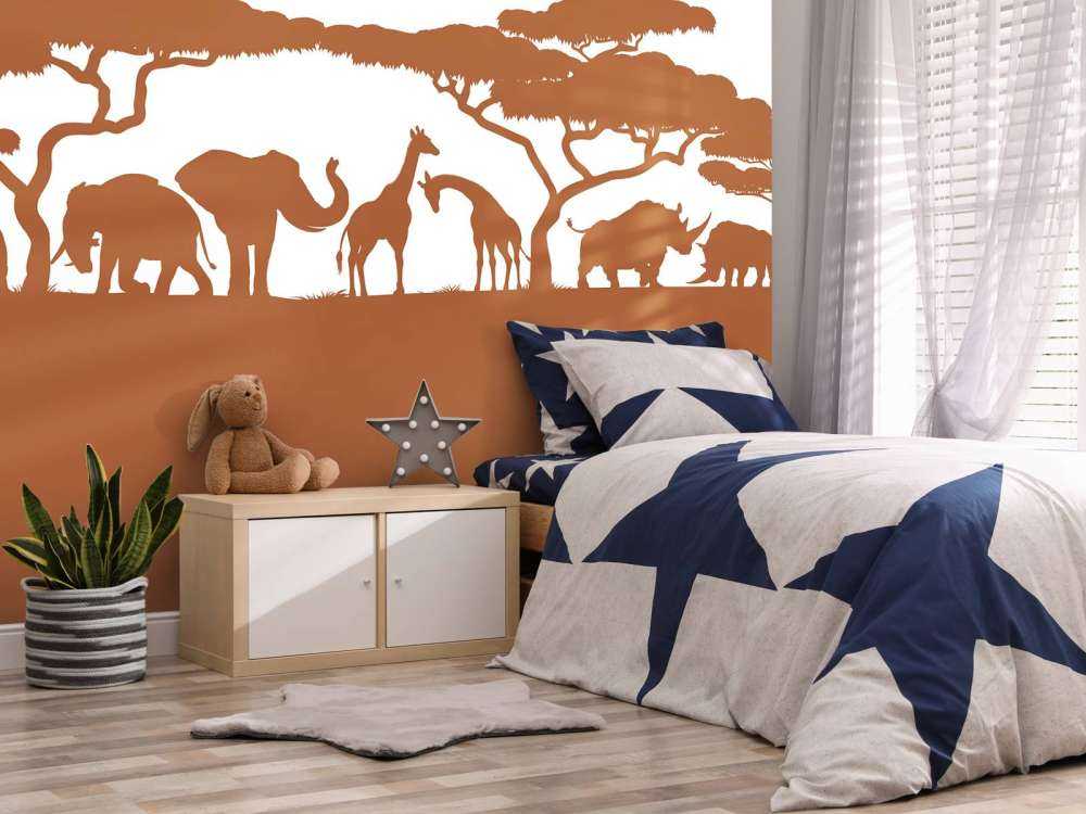 Silhouette safaridieren, roestkleur