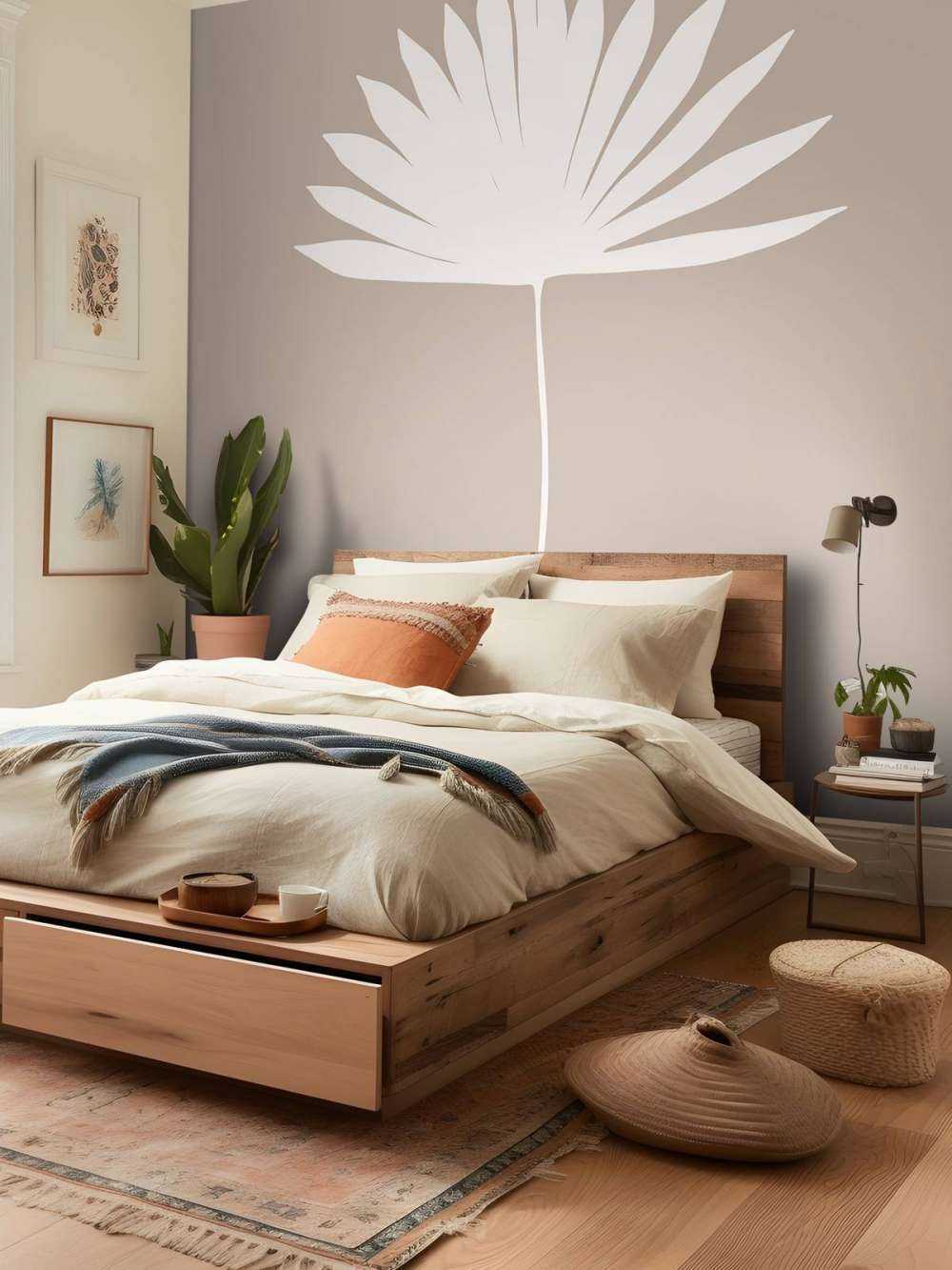 Minimalistische plant op roze achtergrond