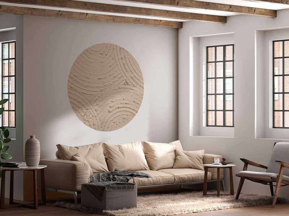 Zen cirkels grove structuur in taupe