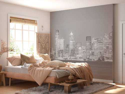 Skyline Seatlle in zwart - wit