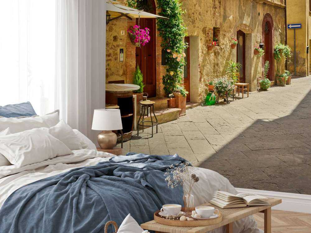 Terrassen in oud straatje