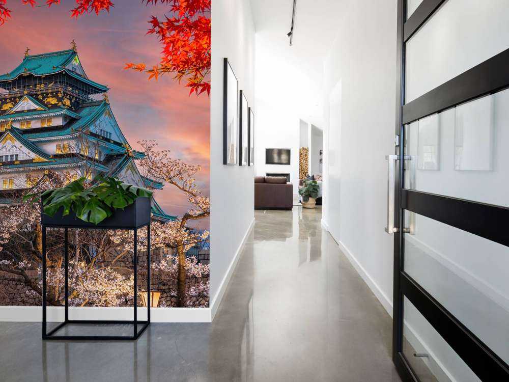 Osaka kasteel door de bomen