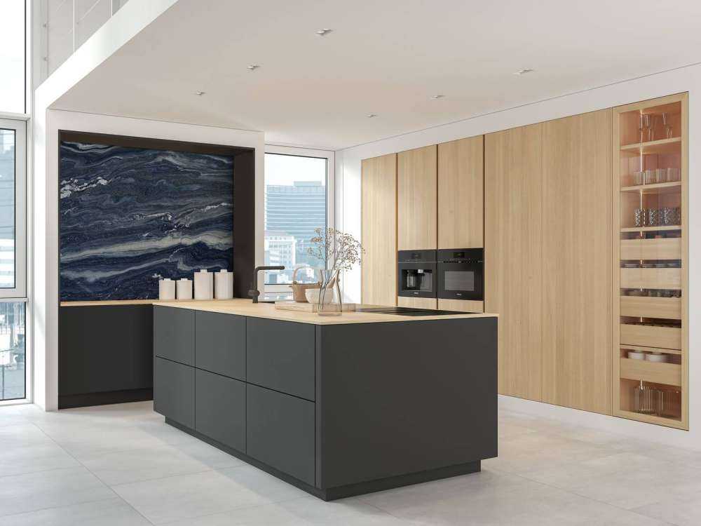 Blauw met wit marmer