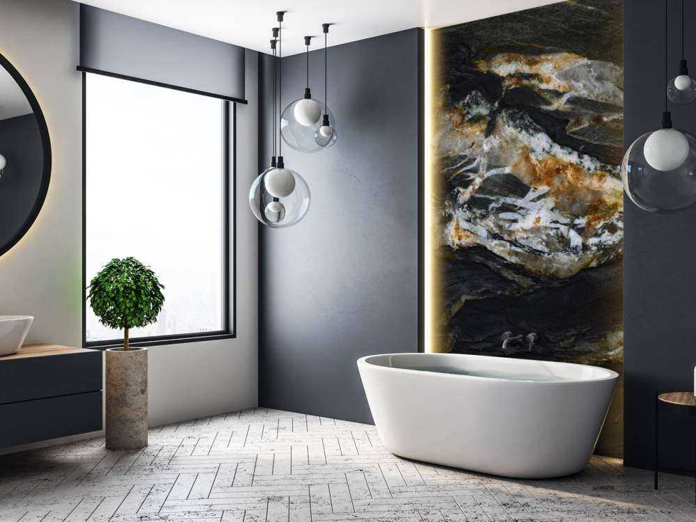 Zwart marmer met reliëf