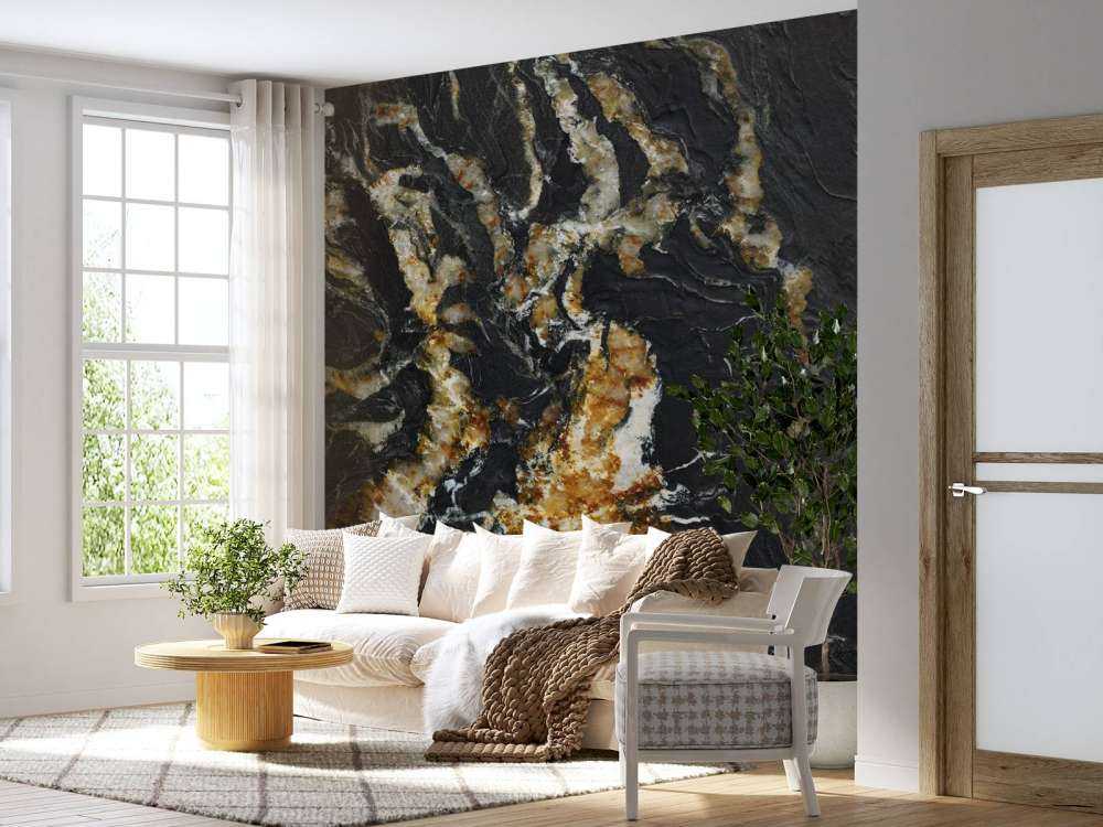 Zwart marmer met lichte structuur