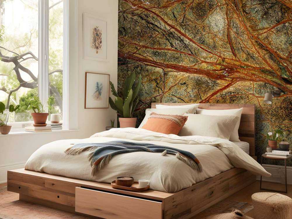 Groen marmer met gekleurde aders