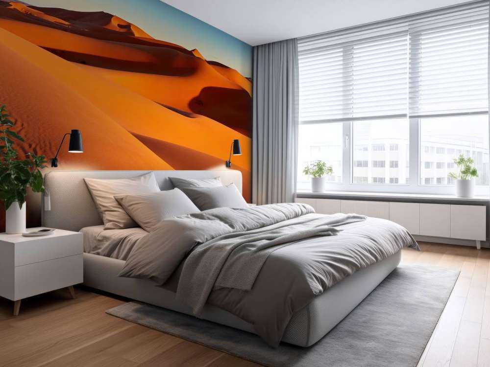 Woestijn tijdens de zonsondergang