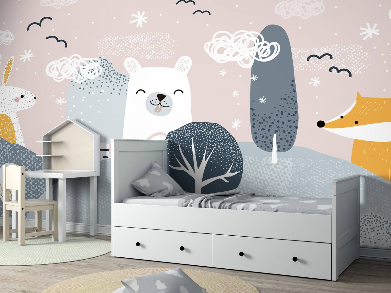 Dieren vrienden - Fotobehang, image size:1600x1200