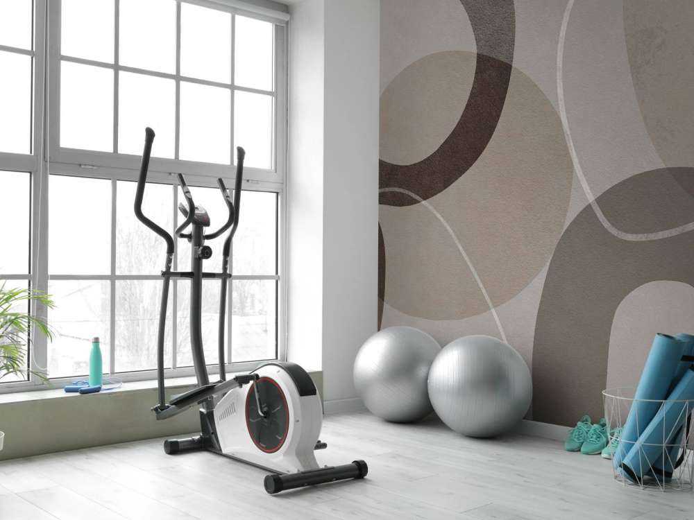 Mid Century Shapes And Outline Grey Brown