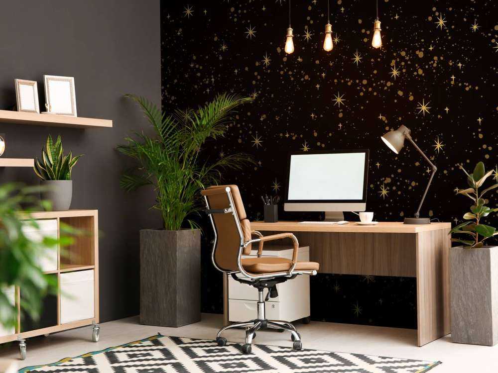 Gouden sterrenhemel op zwart