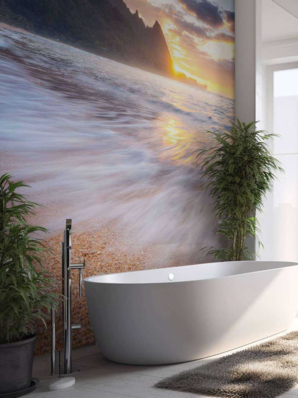 Gouden zon over tropisch strand