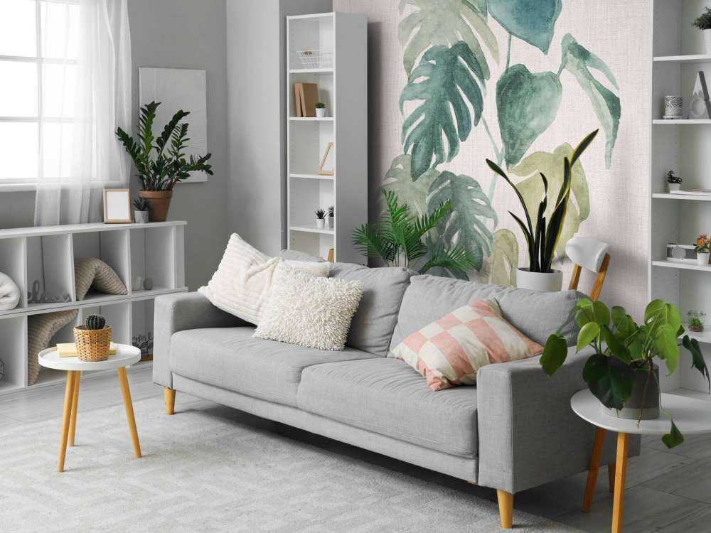 Aquarelbladeren in tropische tonen