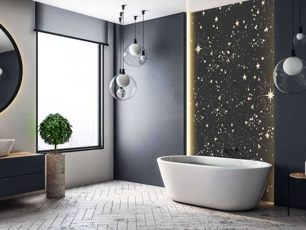 Gouden sterren in nachtlicht