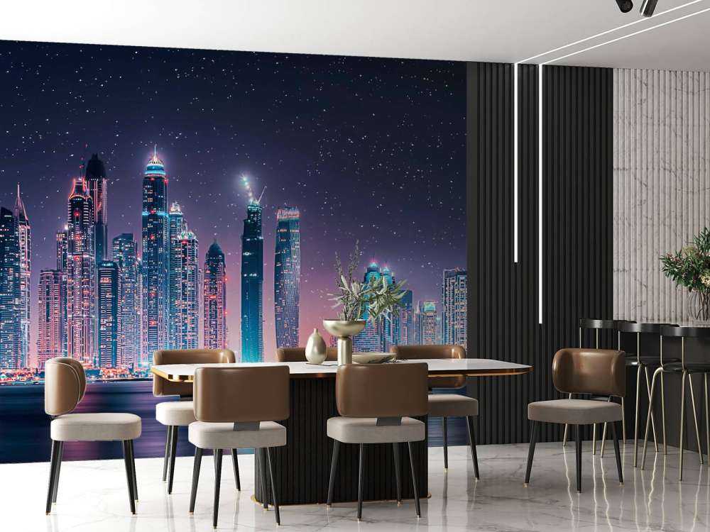 Nachtlicht boven de skyline