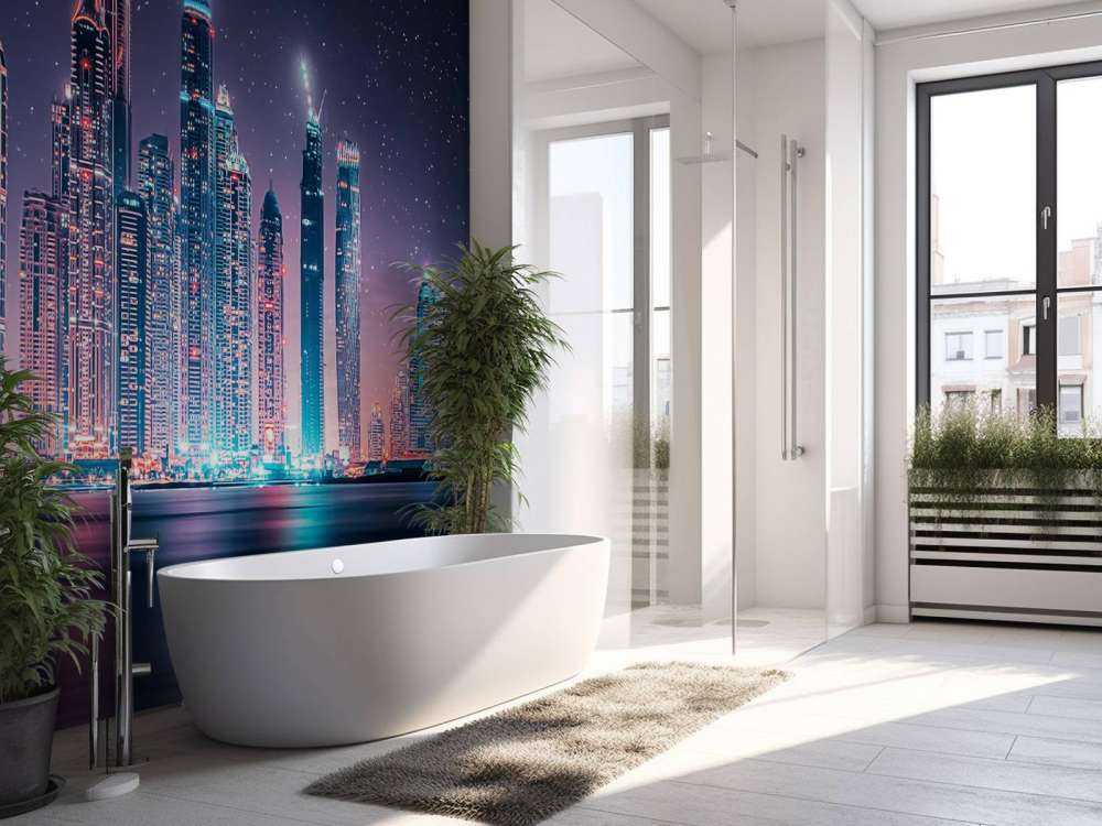 Nachtlicht boven de skyline