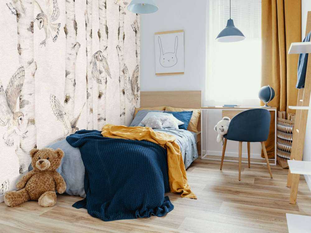 Birch and Owls - White