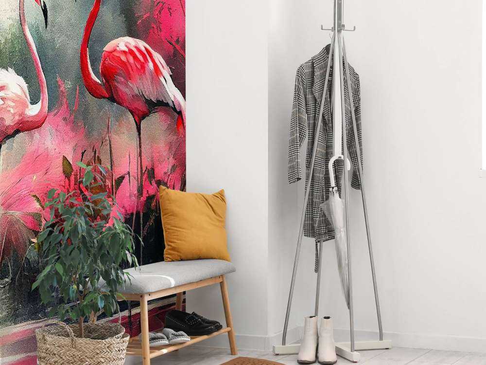 Karmijnrode Flamingo Schets