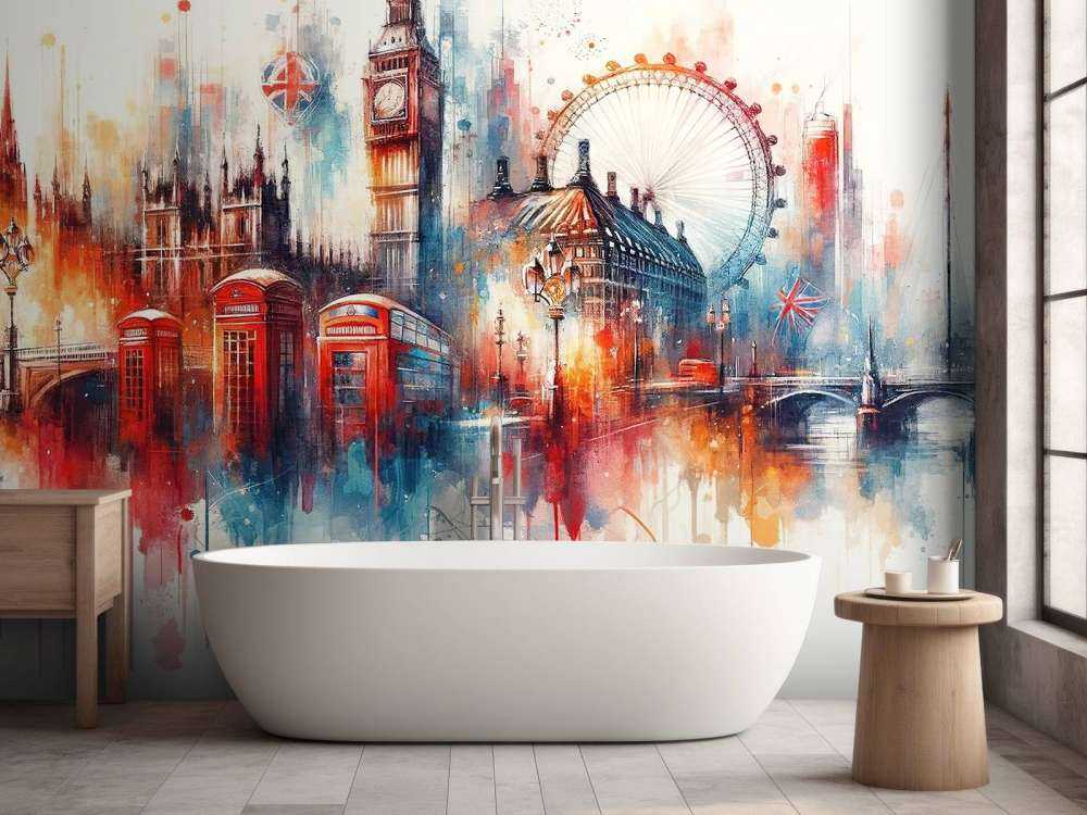 Watercolor London Skyline