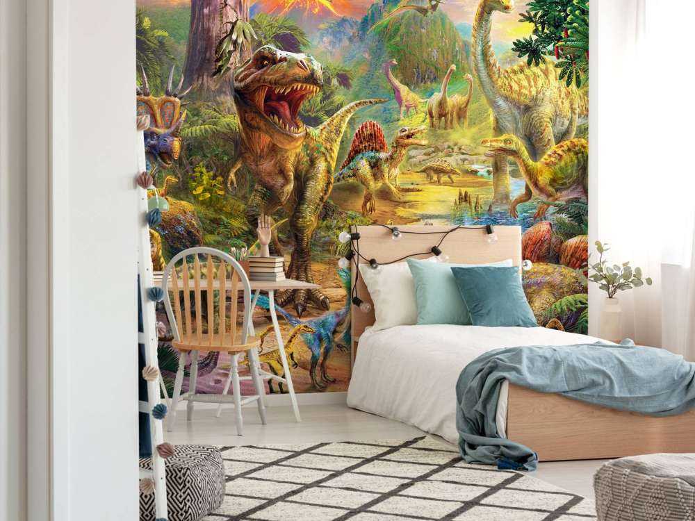 Landscape of dinosaurs