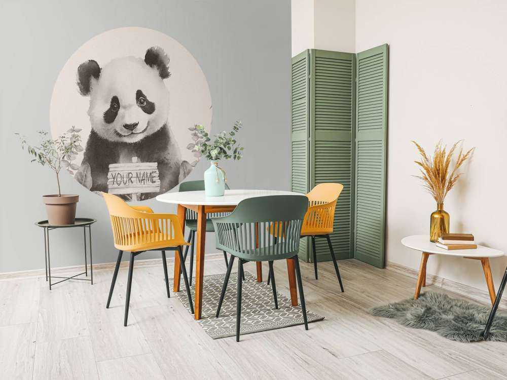 Baby panda in de jungle beige