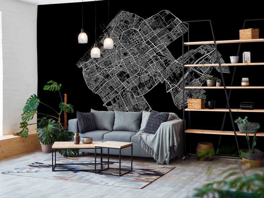 Plattegrond van Den Haag, zwart