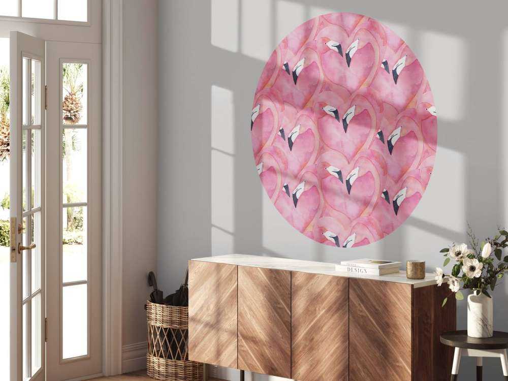 Waterverf flamingo's