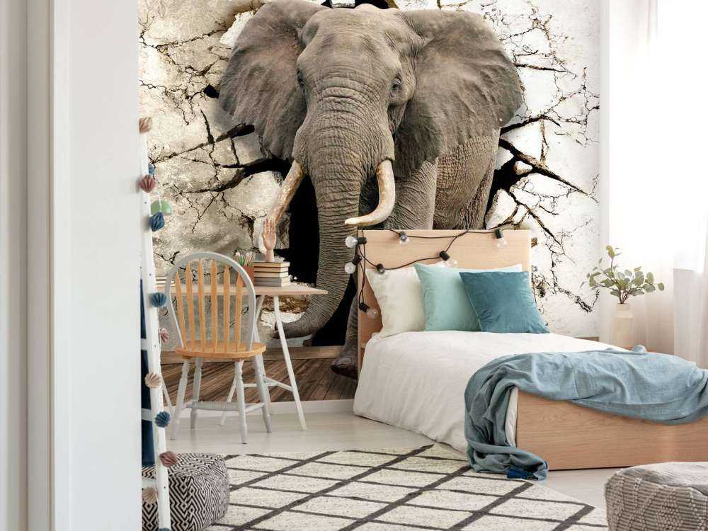 Grote olifant uit de muur