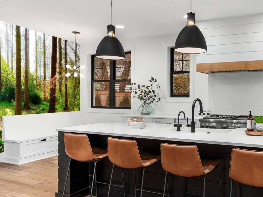 Herfstbos met helder zonlicht