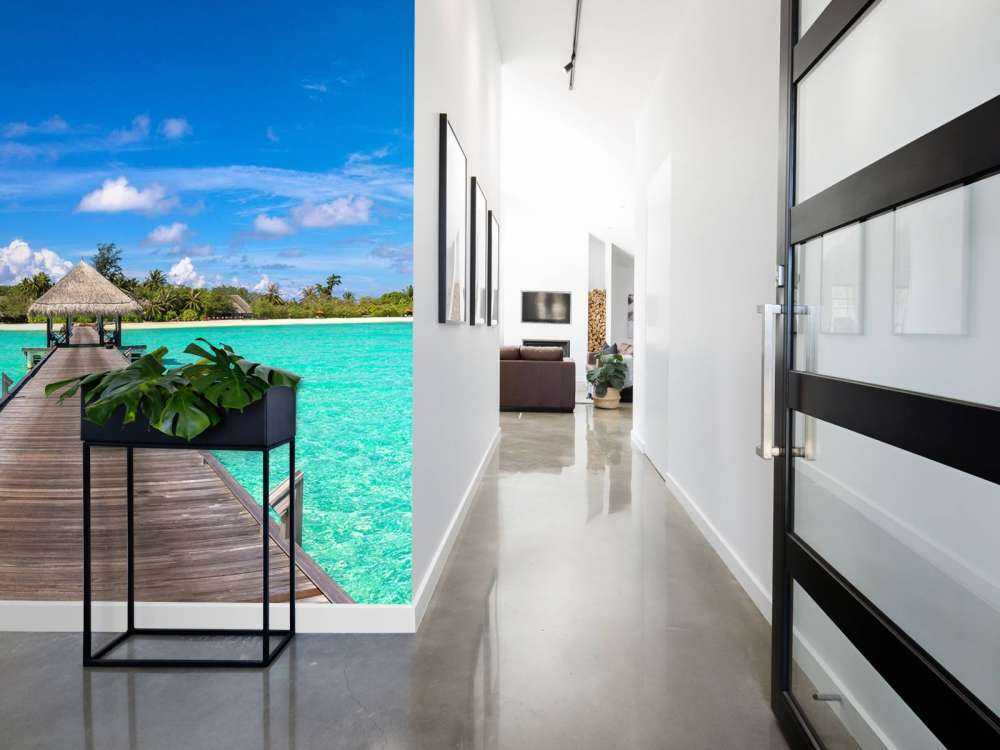 Zeesteiger aan een tropisch eiland