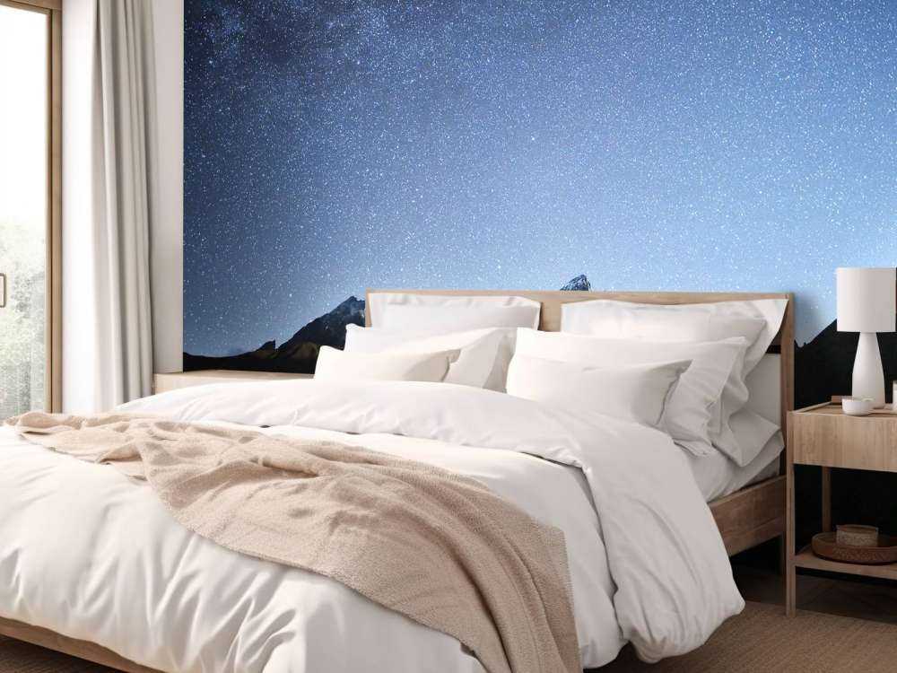 Een verlichte nacht in de bergen