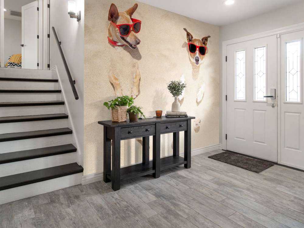 Ingegraven honden op het strand