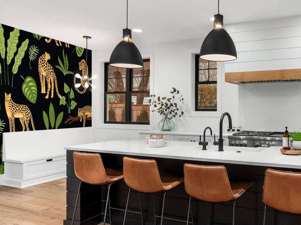 Luipaard Patroon met bladeren