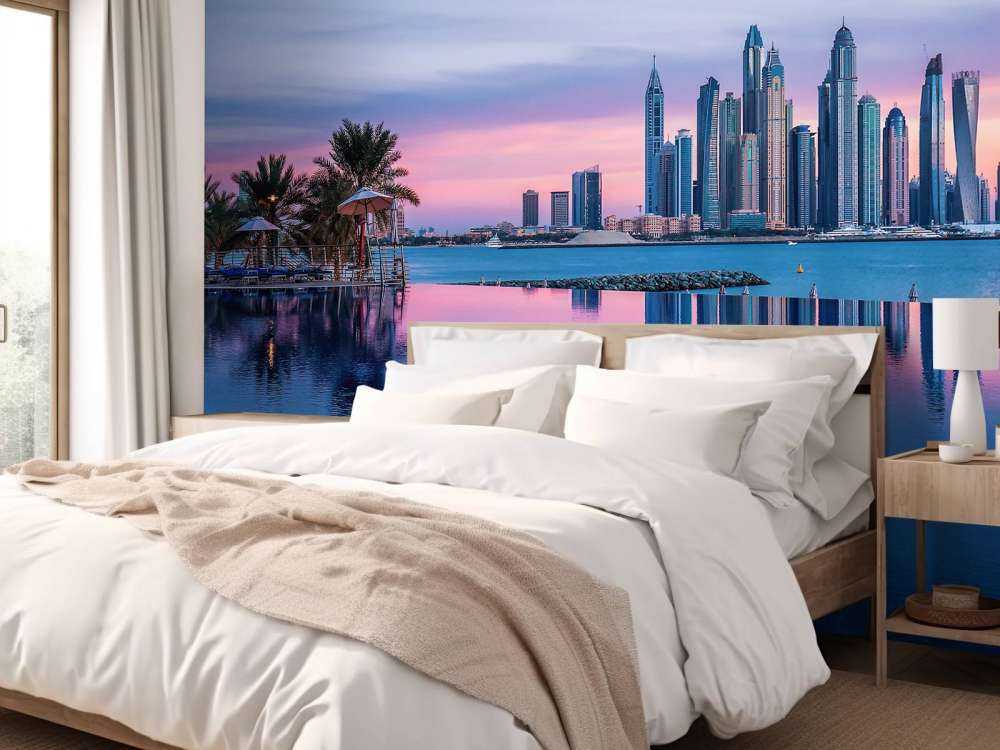 Dubai Marina bij zonsondergang