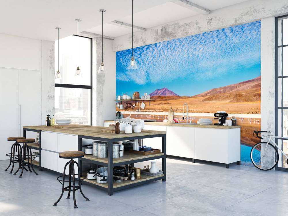 Flamingo's bij een meer