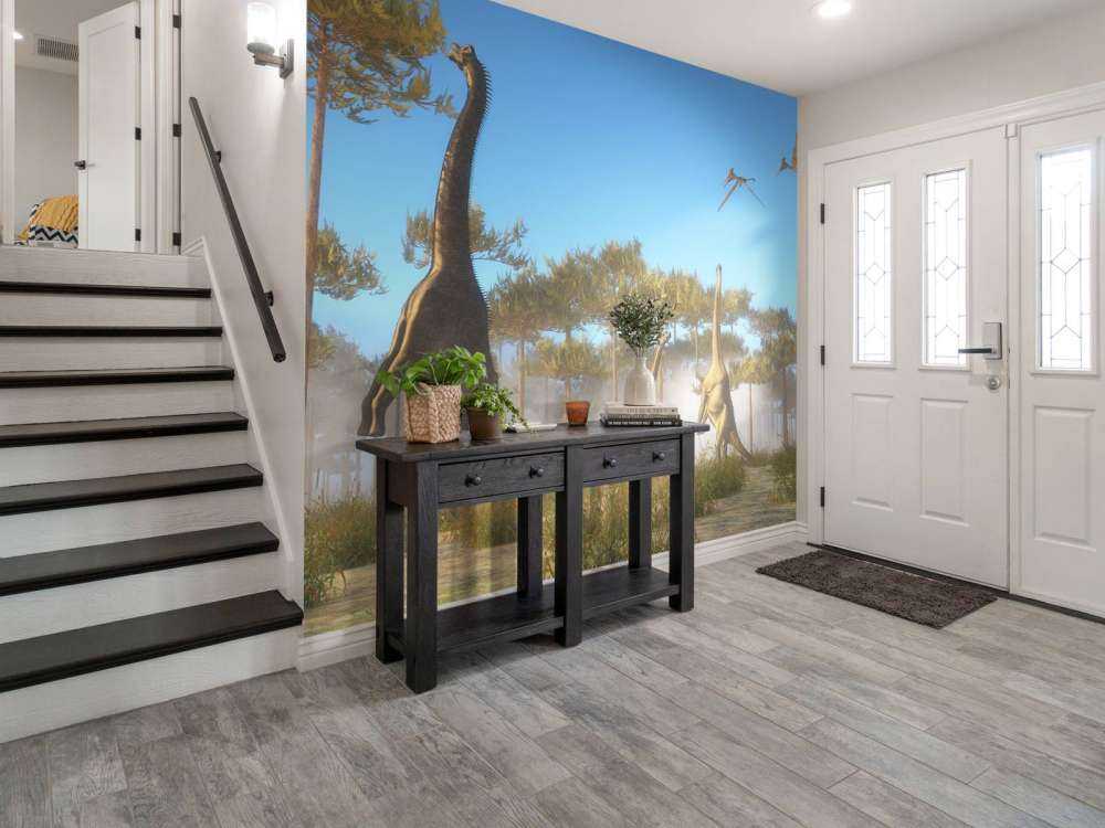 Dinosaurussen in de mist