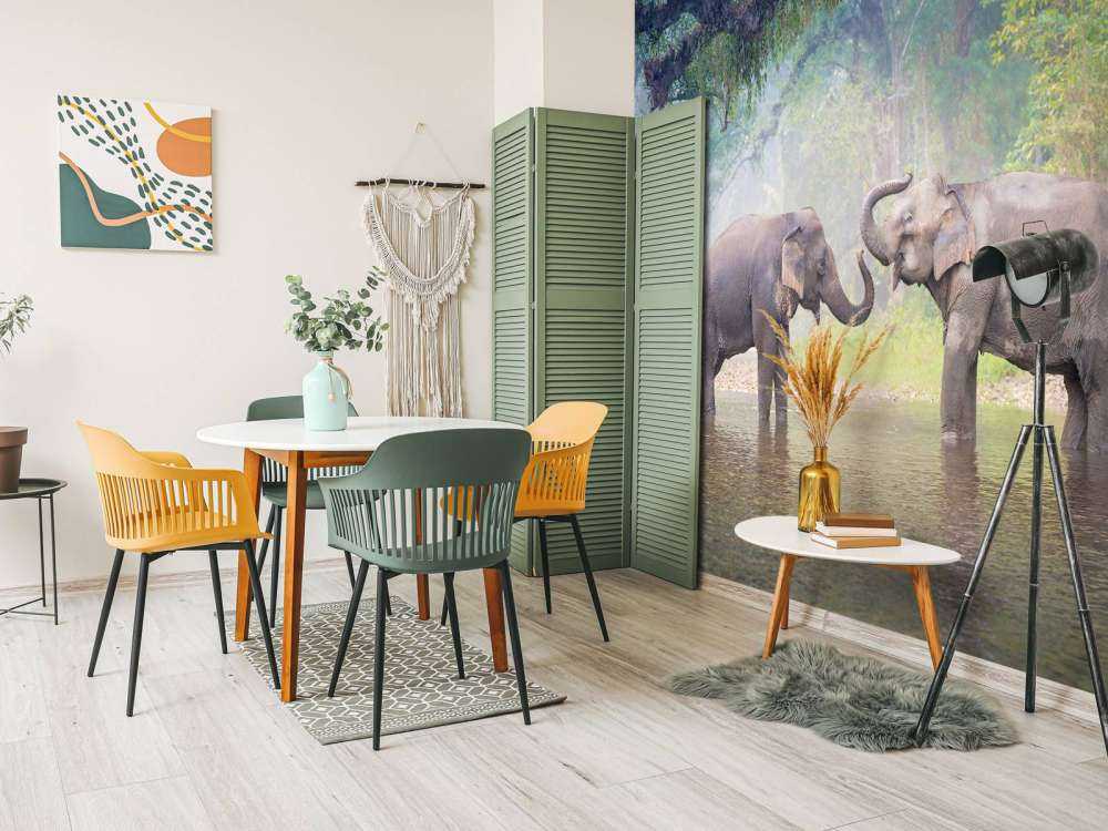 Aziatische olifanten in een rivier