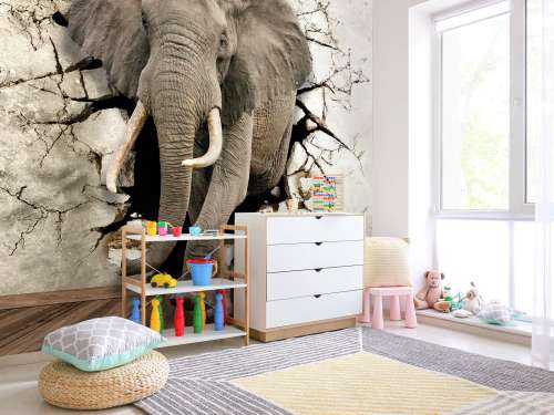 Grote olifant uit de muur