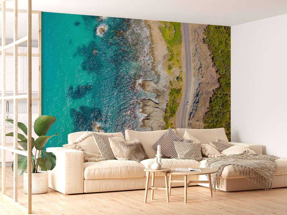 Drone shot van de kust