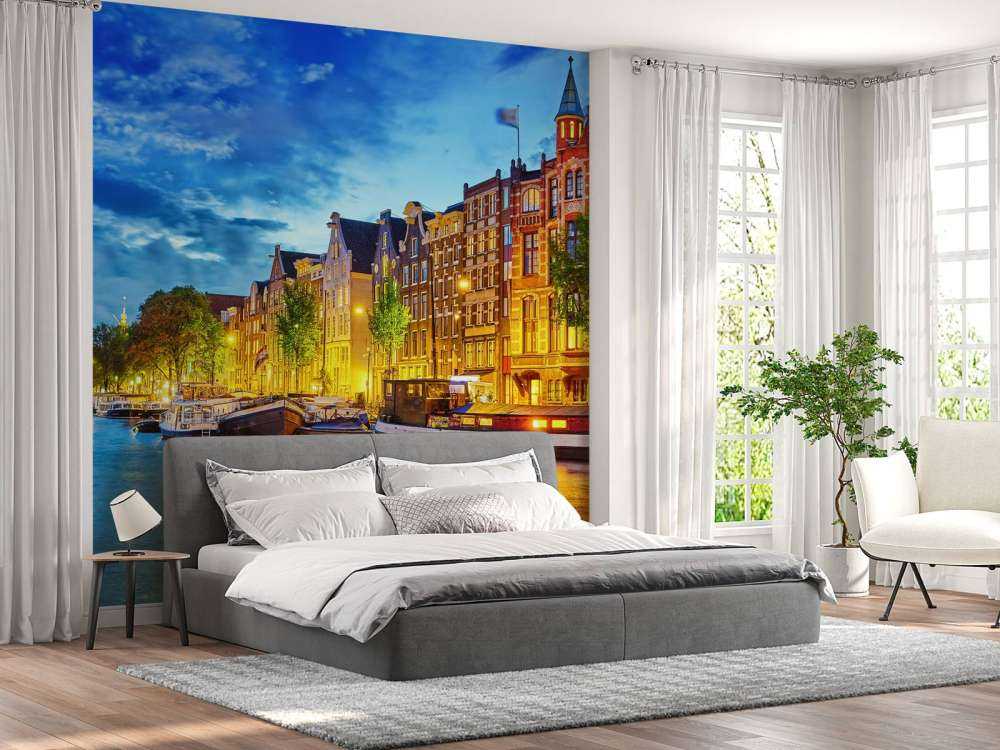 Rivier de Amstel in de avond