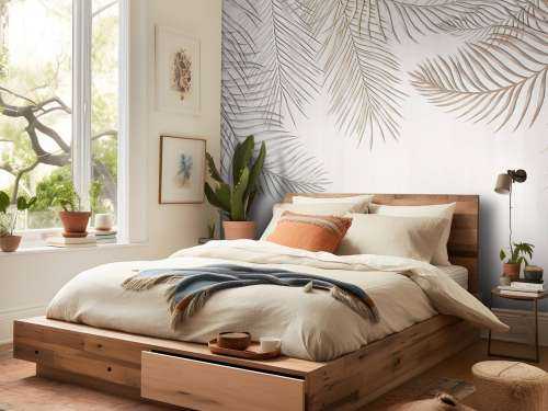 Beige gekleurde palmbladeren