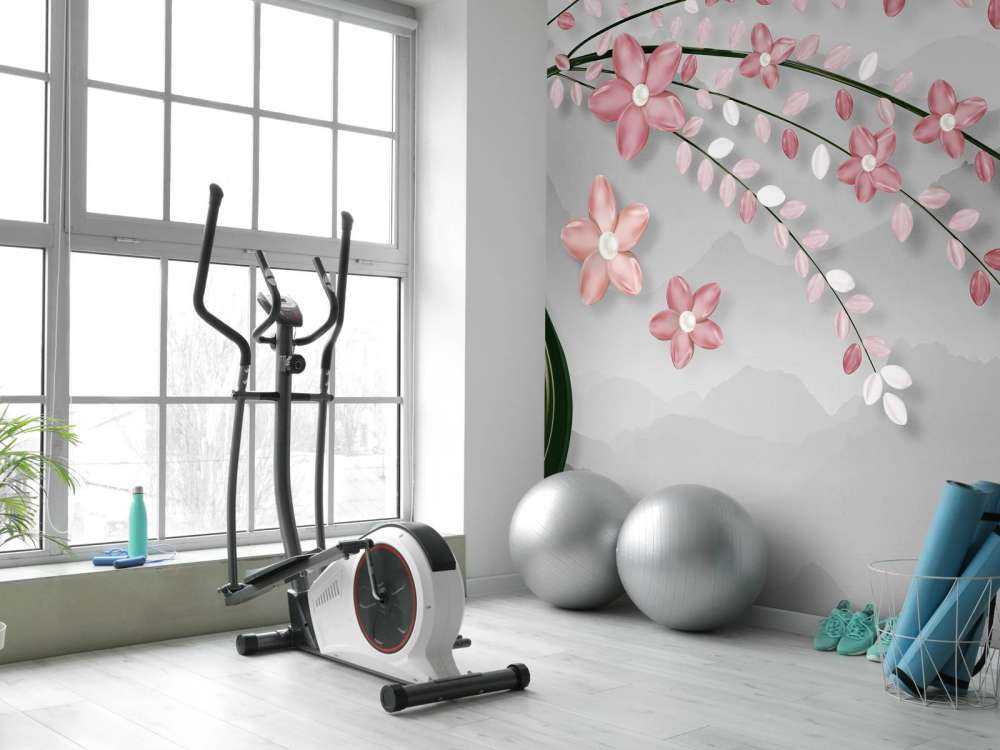 3D boom met roze bloemen