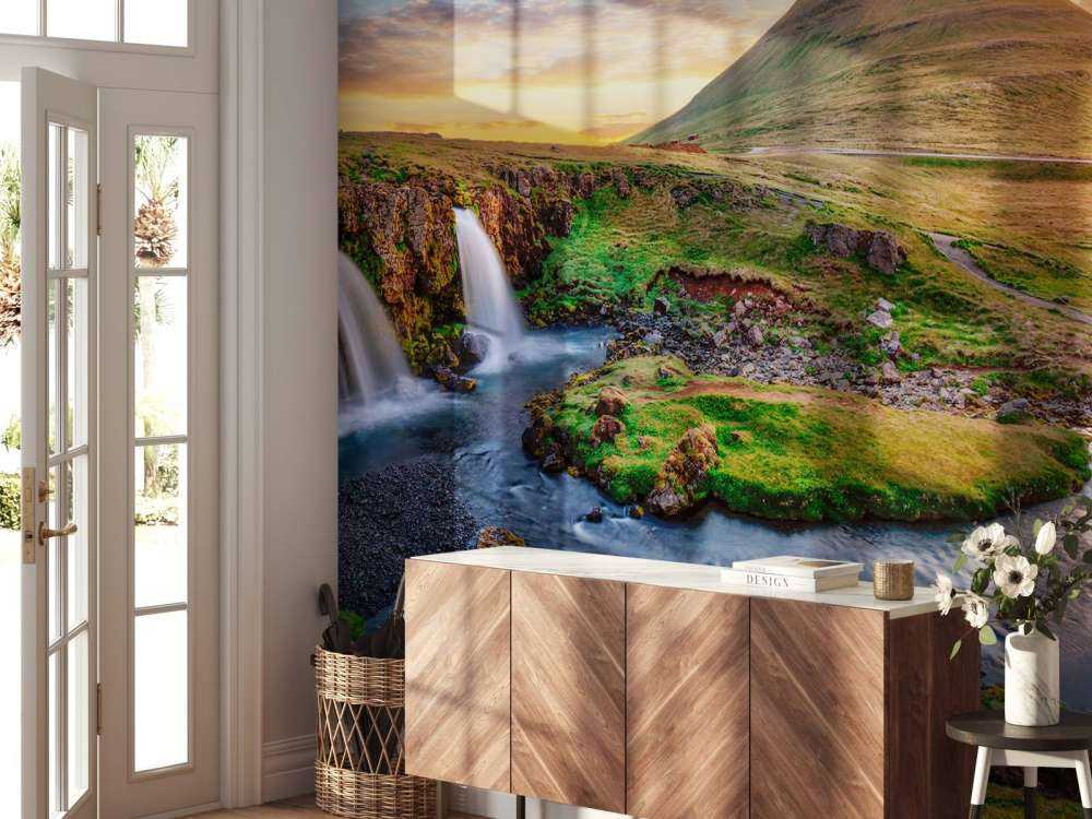 Prachtig landschap met waterval