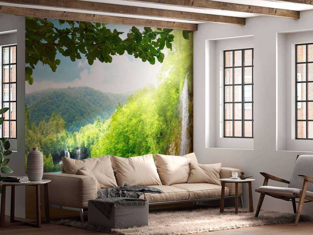 Waterval tussen de bergen