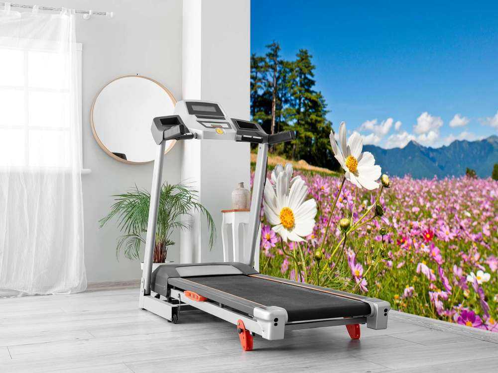 Bloemenveld met mooie achtergrond