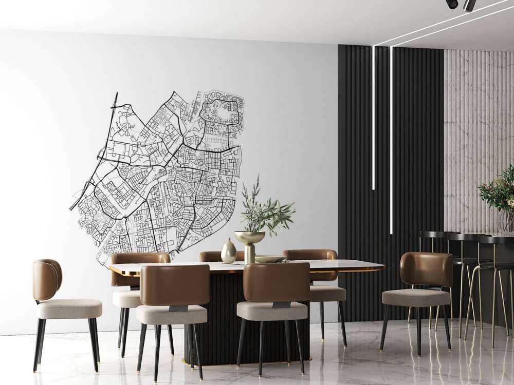 Plattegrond van Leiden, wit 